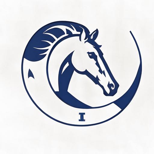 reimagined Indianapolis Colts logo on a solid white background with no text, 2d logo, horseshoe