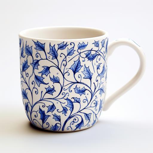 repeated cut pattern of vine plant for mug
