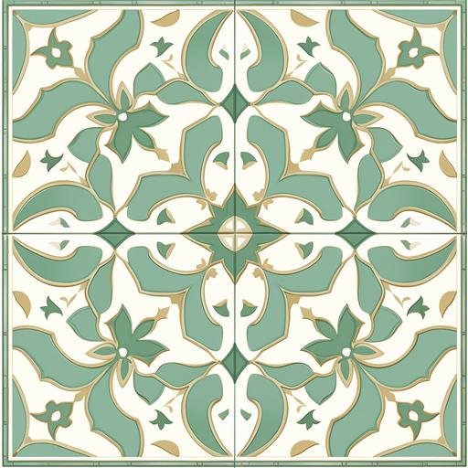 repetitive pattern in soft green and brown, bathroom tile pattern in an simple eastern tile design,