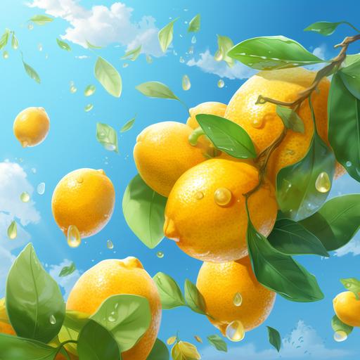 resh, sweet, brigtht lemons , cartoon style, 4k, detailed, advertizing style photo, high details, very good quality --v 5.2