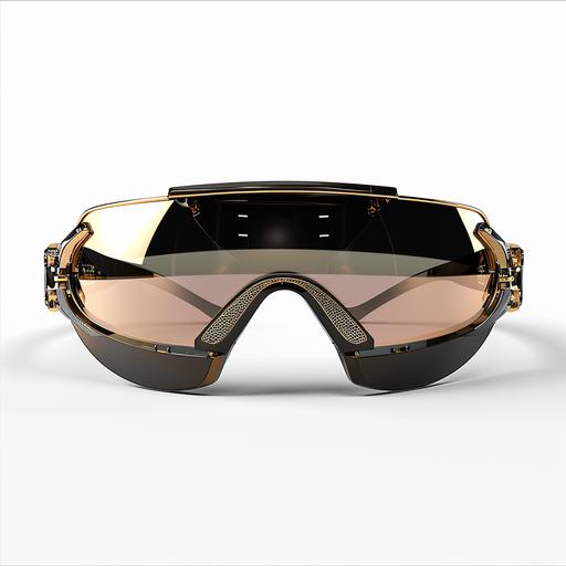 retro futuristic cyber sunglasses, front elevation, straight on --v 6.0
