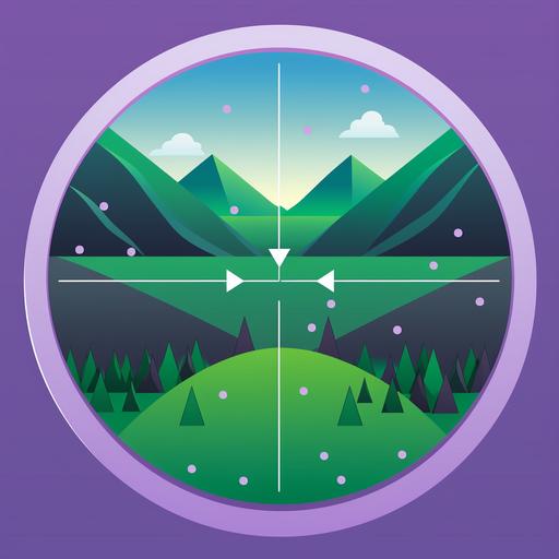 two dimensional field ppt image with 4 vector arrows in directions north-south east-west, purple circular field in background, medium green colored arrows