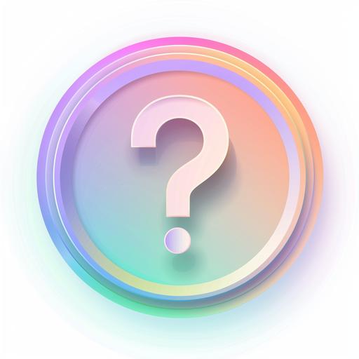 a vector icon with light blue, purple, green, orange and soft white colors for FAQs
