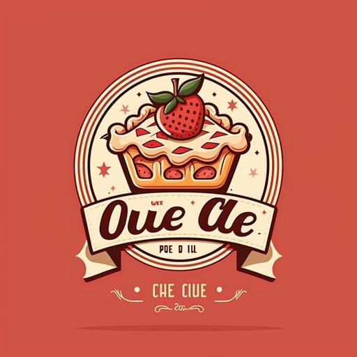 simple cute pie logo desine, flat 2d, vector, company logo, gucci signboard style