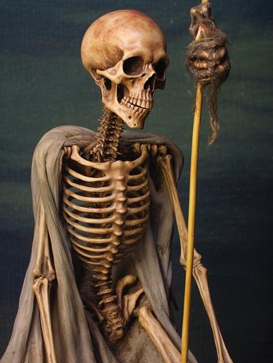 rotting skeleton with staff --ar 3:4