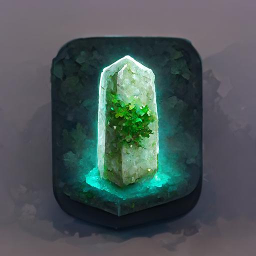 rune stone  green  Ghost crystal
