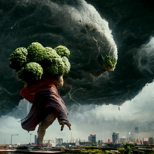 giant talking broccoli attacking a city, stormy sky, concept art, holy light, highly detailed, hyper realistic, renaissance composition, cinematic detailed, trending on artstation, epic cinematography, 8k
