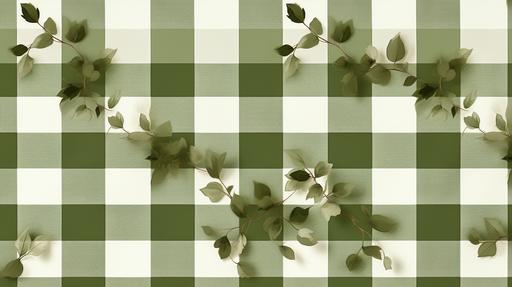 sage green and white gingham design pattern, seamless --ar 16:9 --s 750