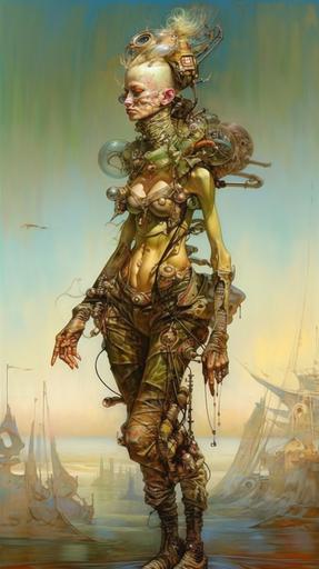 salad - mierlu::0 full body in the style of donato giancola and krenz cushart and Zdzisław Beksiński and anselm kiefer and craig mullins, in an explosion of salad, schizophrenic luminous skin ethereal greenhead dripping sauce lady wearing a salad suit, steampunk, cyberpunk, with monstrous biomechanical generous salad and big lacy juicy peach exploded in a lacy salad setting with flowering epiphytic climbing salad, powerfull inner light, liquid olive oil and vinegar and ink concept art, splashed, monstrous biomechanical dressing salad mechanic , dripping dressing sauce, dripping green and thick sald sauce, wooden fork and spoon, spoon and fork fluing, green flower tattoo, 8k, --ar 9:16 --chaos 80 --s 600 --no mockup --q 2 --uplight --v 5