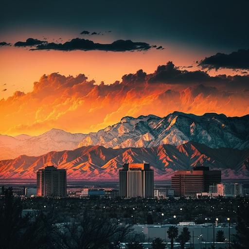 salt lake city beautifu sunset,with the mountains in the background