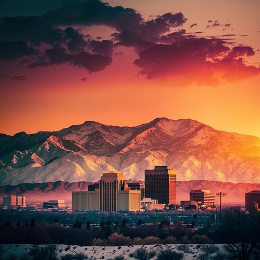 salt lake city beautifu sunset,with the mountains in the background