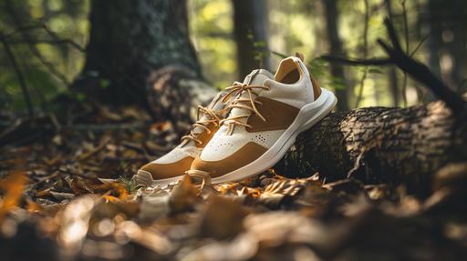 sanuk mizuno fazer prototypes 2019, in the style of landscape photography, light white, and amber, shallow depth of field, mushroomcore, prairiecore, fluidity, wood, UHD, best quality, high details, 16k --aspect 16:9