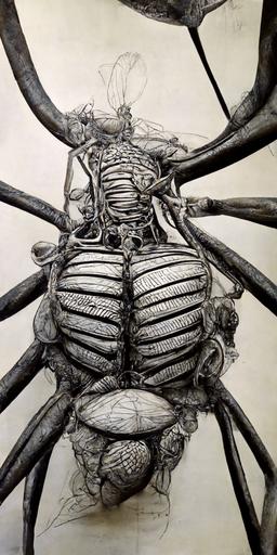 inside of mechanical insect ribcage anatomy, charcoal drawing, highly detailed sculpture, anatomical, ommatidia, post-processing, intricate detailed, Darren Bartley , James Jean, --aspect 1:2