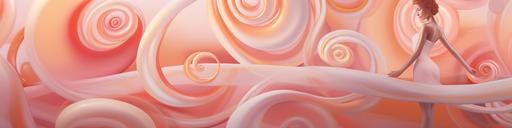 sartorial the pink Lollipop, airbrushing, light orange and white, shiny, dreamscapes,painting, 4k , --ar 4:1