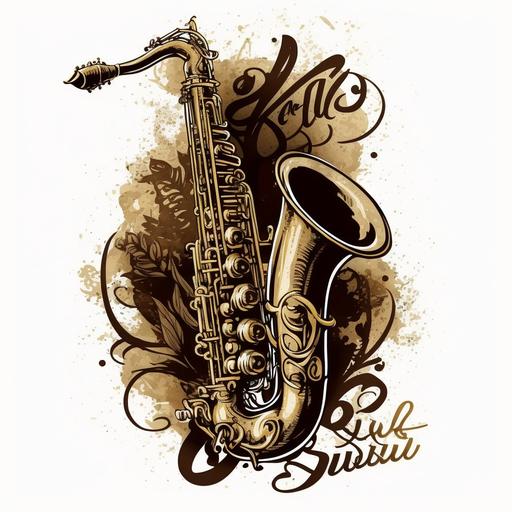 saxophone drawing logo KEVIN