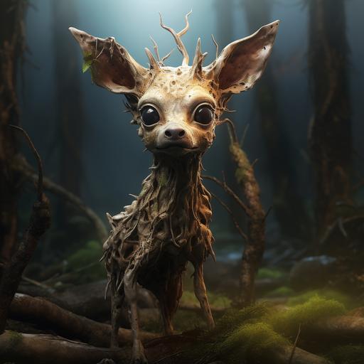 scary baby deer in the style of Tim Burton