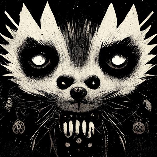 scary horror punk raccoon