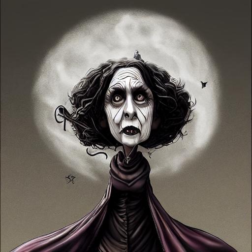 scary old grandma, evil witch, tim burton --creative --test