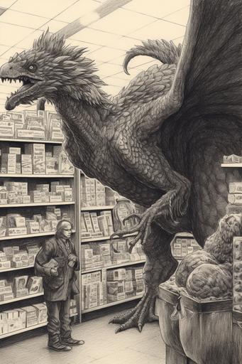 scientific illustration of a the Angry Karan Cryptid at Target Superstore, in the journel of cryptids, vintage scientific illustration --ar 2:3 --c 10 --s 750 --q 2 --v 5.1 --v 5.1
