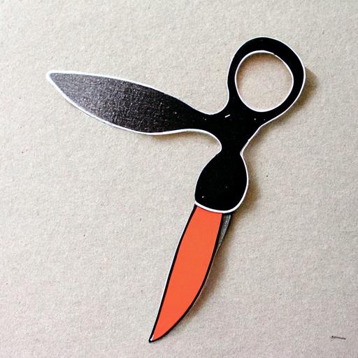 scissors, cartoon style, die cut sticker