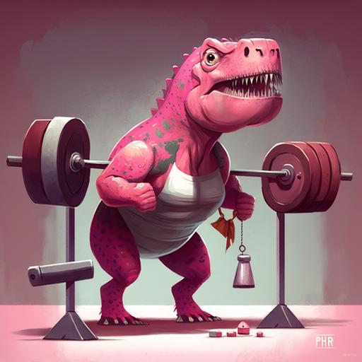 dino fitnnes girl, weights, pink