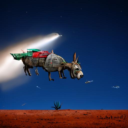 a Mexican donkey spaceship