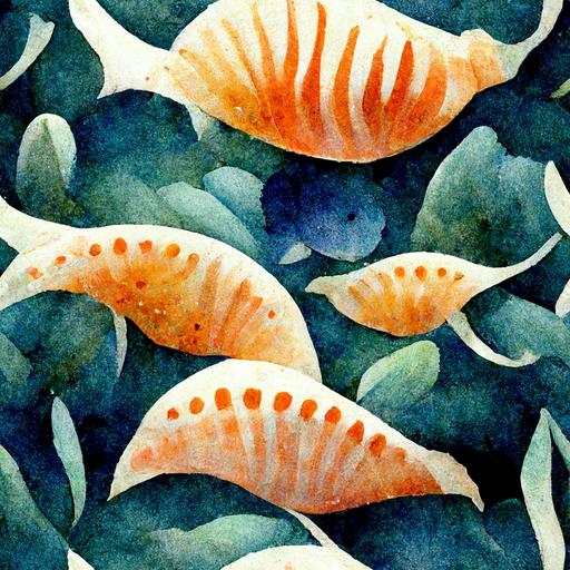 sea life pattern repest in watercolour --tile