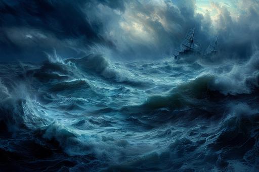 sea storm, majestic, ethereal, royal ambience, enviroment --ar 3:2 --v 6.0
