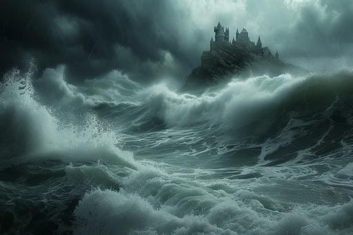 sea storm, majestic, ethereal, royal ambience, enviroment --ar 3:2 --v 6.0