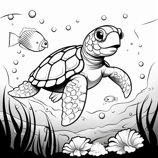 sea turtle kawaii coloring page --q 2 --s 250