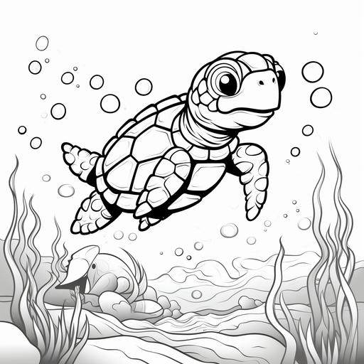 sea turtle kawaii coloring page --q 2 --s 250