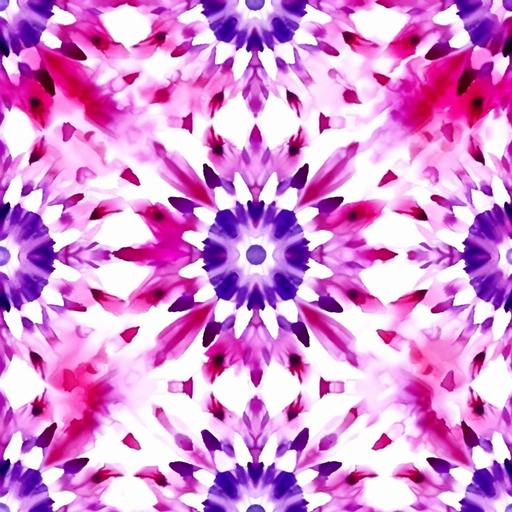 seamless pattern, vibrant pink and puple tie dye on a white background