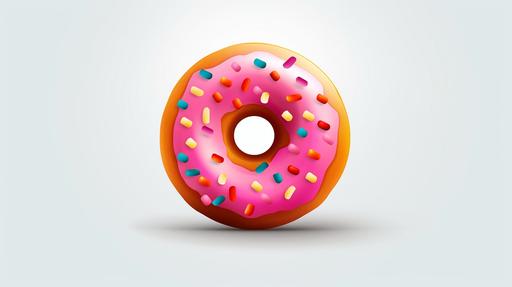 semi circle donut for PowerPoint presentation, illustration, vector, very minimal, white background, --ar 16:9