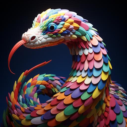 serpiente de papel de colores, papiroflexia