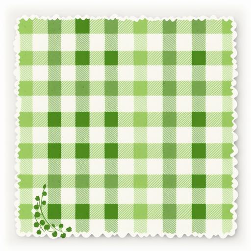 green gingham pattern in water color
