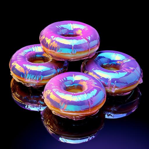 shimmering iridescent jelly donut constructivist glitch art