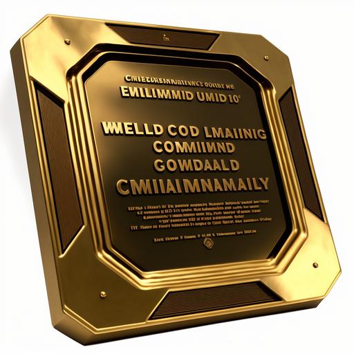 shining gold plaque for the best computer program in the world this millenium