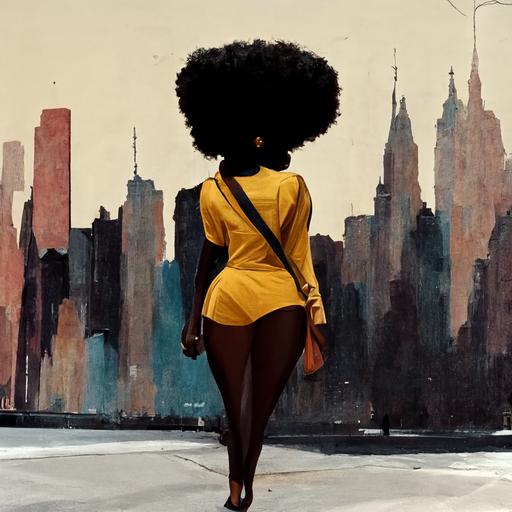 short , slim thick ,ebony queen walking in new york