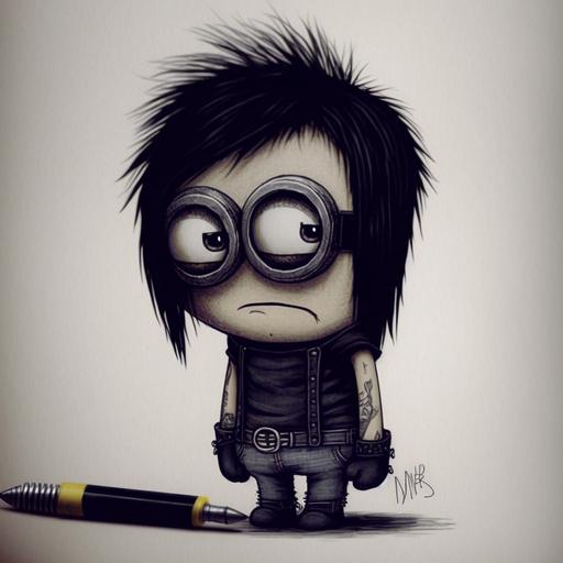 short emo minion drawing