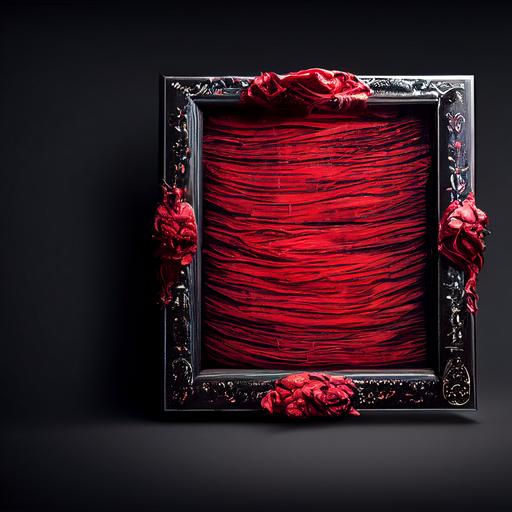 a red silk-wrapped picture frame, very intricate details,Unreal 5   ultra detailed   cinematic scene   UHD   8k --test --creative --upbeta