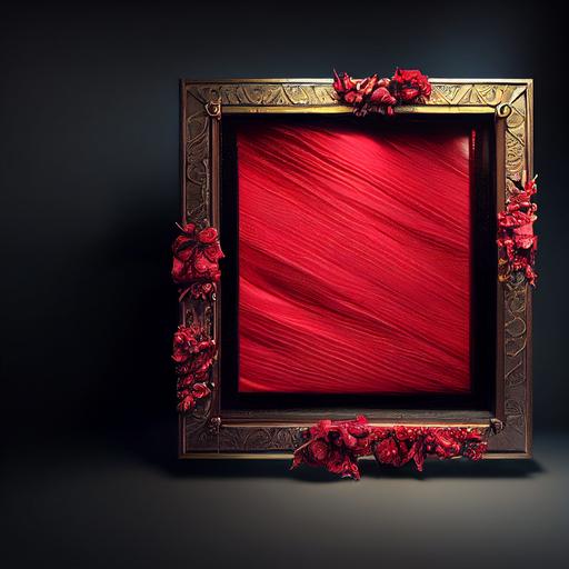 a red silk-wrapped picture frame, very intricate details,Unreal 5   ultra detailed   cinematic scene   UHD   8k --test --creative --upbeta