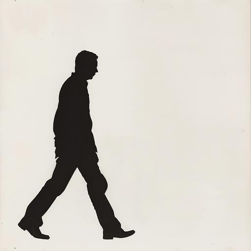 silhouette of a man walking to the right --v 6.0