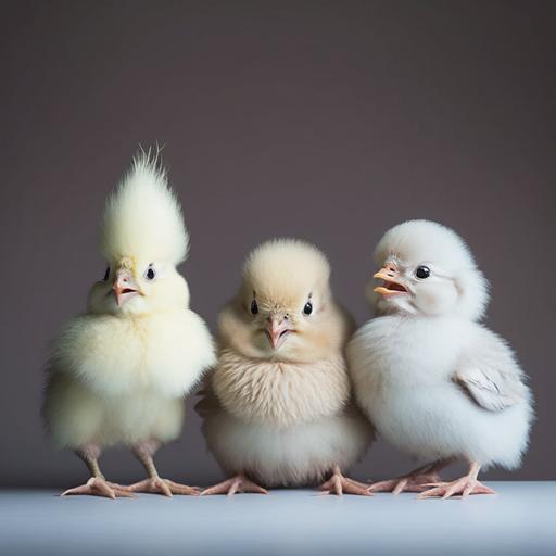 silly baby chickens with bunny ears