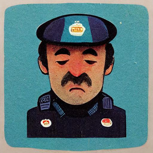 silly, exaggerated, police officer, sticker