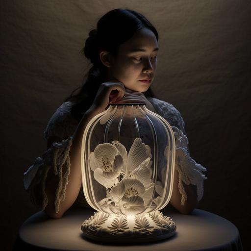 simone rocha designs an art nouveau lamp in a realistic style