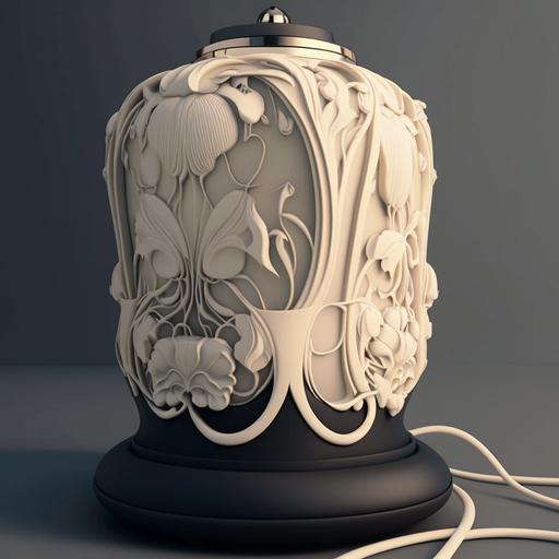simone rocha designs an art nouveau lamp in a realistic style