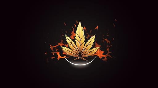 simple flame logo, Saying under flame logo of Kush Card Breaks, Fire and smoke backgroud, wideshot --ar 16:9