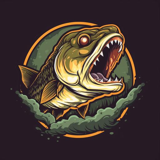 simple large mouth bass logo