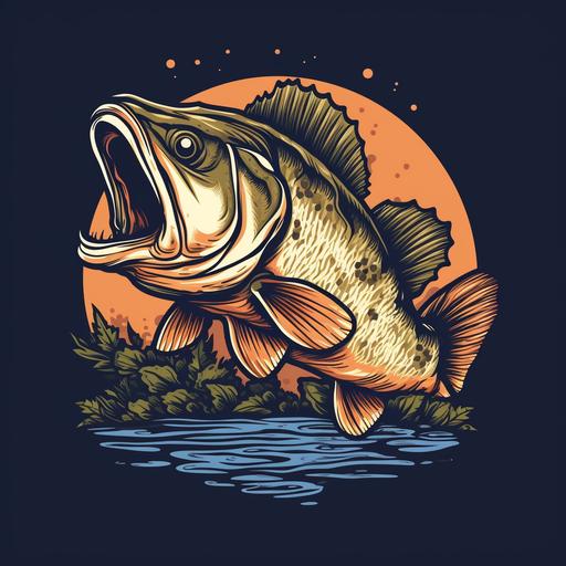 simple large mouth bass logo