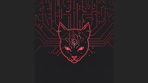 simple minimalism cat vampire circuit traces, holy symbol --s 50 --ar 16:9